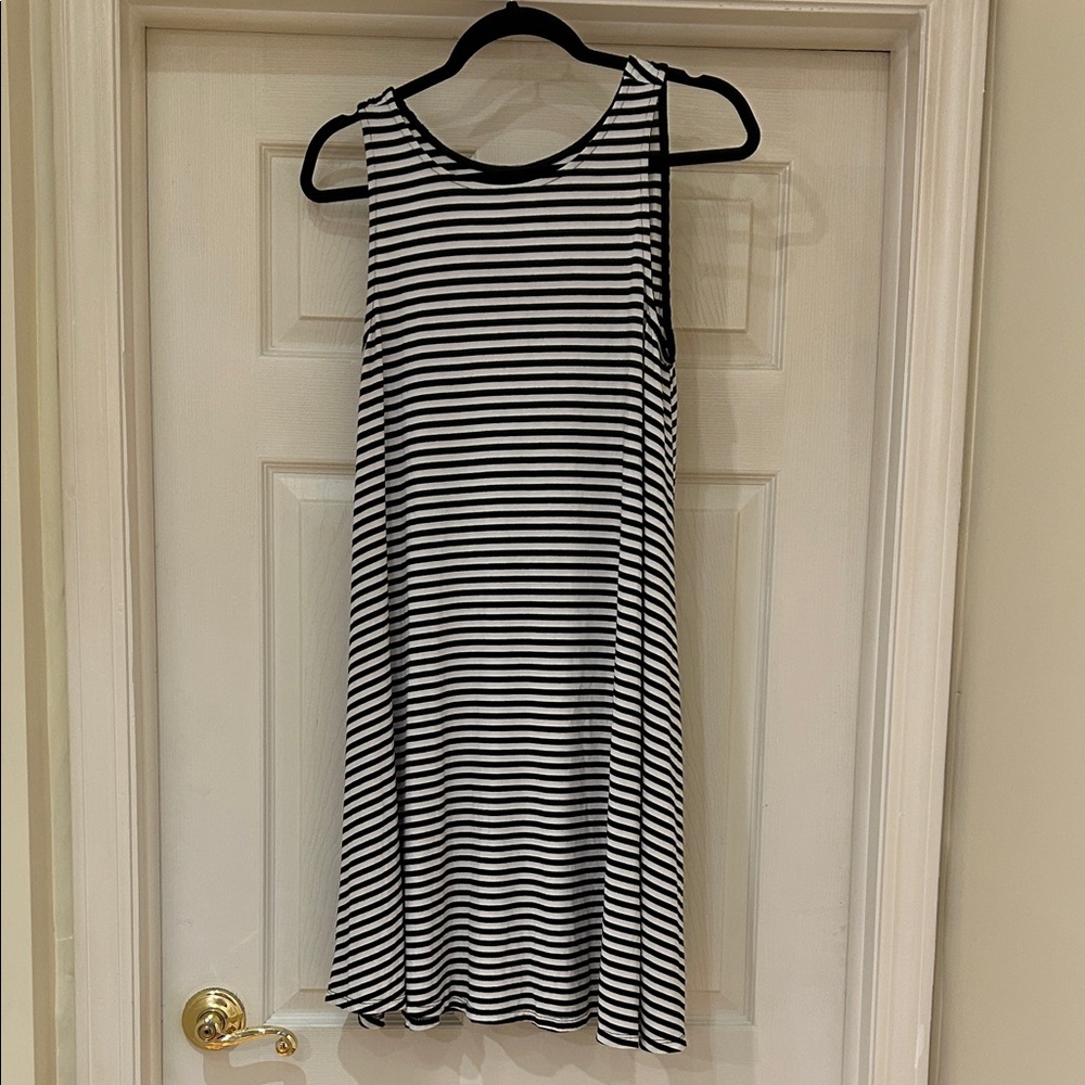 Old Navy Black and White Striped Tank Dress Women’s Large